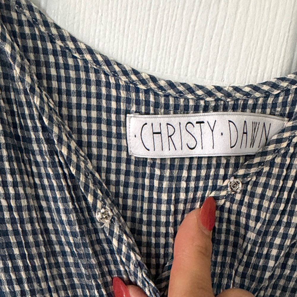 Christy Dawn Lincoln blue gingham dress - Picture 3 of 5